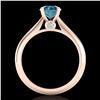 Image 3 : 1.08 ctw Fancy Intense Blue Diamond Art Deco Ring 18k Rose Gold - REF-121R4K