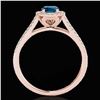 Image 2 : 1.3 ctw SI Certified Fancy Blue Diamond Solitaire Halo Ring 10k Rose Gold - REF-122Y2X