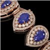 Image 3 : 56.04 ctw Sapphire & Diamond Victorian Bracelet 14K Rose Gold - REF-1418M2G