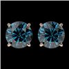 Image 1 : 2 ctw Certified Intense Blue Diamond Stud Earrings 10k Rose Gold - REF-181Y6X
