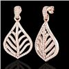 Image 2 : 2.50 ctw Micro Pave VS/SI Diamond Earrings Designer 14k Rose Gold - REF-221X8A