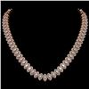 Image 1 : 26.11 ctw Marquise Cut Diamond Micro Pave Necklace 18K Rose Gold - REF-2240Y2X