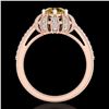 Image 3 : 1.65 ctw Intense Fancy Yellow Diamond Art Deco Ring 18k Rose Gold - REF-230G9W