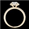 Image 2 : 1.5 ctw Certified Diamond Solitaire Halo Ring 10k Yellow Gold - REF-238Y6X