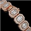 Image 3 : 17.28 ctw Emerald Cut Diamond Micro Pave Bracelet 18K Rose Gold - REF-2686A8N