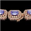 Image 3 : 50.67 ctw Tanzanite & Diamond Victorian Bracelet 14K Rose Gold - REF-2709W3H