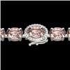 Image 1 : 26 ctw Morganite & VS/SI Diamond Micro Bracelet 14k White Gold - REF-285K3Y