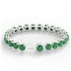 Image 3 : 46 ctw Emerald & Micro VS/SI Diamond Bracelet 14k White Gold - REF-345M5G