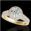 Image 1 : 2.56 ctw Certified Diamond Solitaire Halo Ring 10k Yellow Gold - REF-354R5K