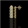 Image 2 : 3.84 ctw Emerald Cut Diamond Micro Pave Earrings 18K Yellow Gold - REF-459K8Y