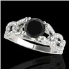 Image 1 : 1.5 ctw Certified VS Black Diamond Solitaire Ring 10k White Gold - REF-58K8Y