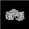 Image 3 : 1.03 ctw Certified Quality Diamond Stud Earrings 10k White Gold - REF-72M3G