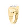 Image 3 : Mens Diamond Cluster Ring 1/3 Cttw 10kt Yellow Gold