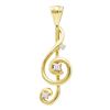 Image 1 : Diamond Treble Clef Music Note Pendant 1/20 Cttw 10kt Yellow Gold