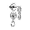 Image 1 : Diamond Vertical Infinity Earrings 1/20 Cttw Sterling Silver