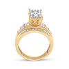 Image 3 : Diamond Rectangle Cluster Bridal Wedding Engagement Ring 7/8 Cttw 10kt Yellow Gold