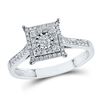 Image 1 : Diamond Square Ring 1/3 Cttw 10kt White Gold