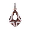 Image 1 : Red Color Enhanced Diamond Fashion Pendant 1/3 Cttw 10kt Rose Gold
