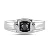 Image 2 : Sterling Silver Mens Black Color Enhanced Diamond Solitaire Ring 1/2 Cttw Sterling Silver