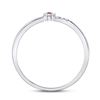 Image 4 : Ruby Diamond Stackable Band Ring 1/20 Cttw 10kt White Gold