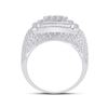 Image 4 : Mens Diamond Square Ring 1-7/8 Cttw 14kt White Gold