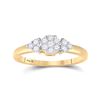 Image 1 : Diamond Cluster Fashion Ring 1/4 Cttw 14kt Yellow Gold