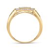 Image 3 : Mens Diamond Square Cluster Ring 1/3 Cttw 10kt Yellow Gold