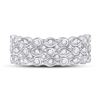 Image 2 : Diamond Oval Dot 3-Row Fashion Ring 3/4 Cttw 14kt White Gold