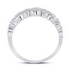 Image 3 : Diamond Oval Dot 3-Row Fashion Ring 3/4 Cttw 14kt White Gold