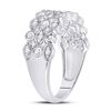 Image 4 : Diamond Oval Dot 3-Row Fashion Ring 3/4 Cttw 14kt White Gold