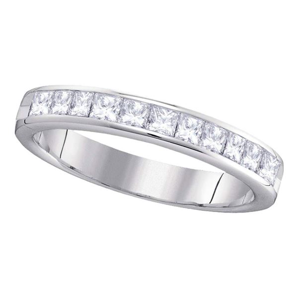 Princess Diamond 4mm Wedding Band Ring 3/4 Cttw 14kt White Gold
