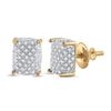 Image 1 : Mens Diamond Cluster Earrings 1/3 Cttw 10kt Yellow Gold