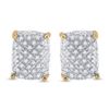 Image 2 : Mens Diamond Cluster Earrings 1/3 Cttw 10kt Yellow Gold