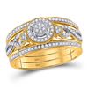 Image 1 : Diamond 3-Piece Bridal Wedding Ring Band Set 1/3 Cttw 10kt Yellow Gold