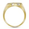 Image 2 : Mens Diamond Triple Row Cluster Ring 1/2 Cttw 10kt Yellow Gold