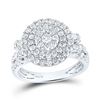 Image 1 : Diamond Circle Cluster Ring 1-1/3 Cttw 14kt White Gold