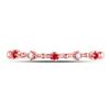 Image 2 : Ruby Diamond Beaded Stackable Band Ring 1/20 Cttw 10kt Rose Gold