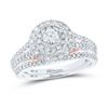 Image 1 : Diamond Bridal Wedding Ring Band Set 1 Cttw 14kt Two-tone Gold