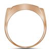 Image 2 : Mens Diamond Rectangle Arched Cluster Ring 1/2 Cttw 10kt Rose Gold