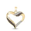 Image 1 : Brown Diamond Heart Pendant 1/10 Cttw 10kt Yellow Gold