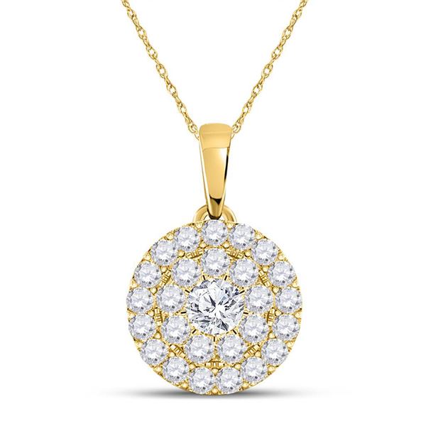 Diamond Cluster Pendant 1/4 Cttw 10kt Yellow Gold