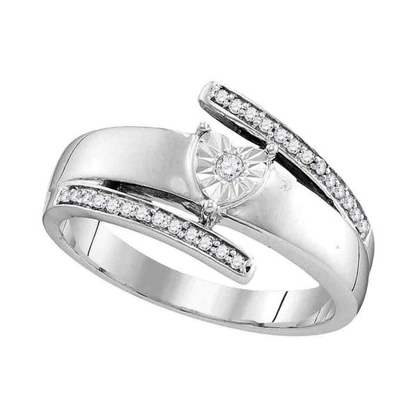 Diamond Solitaire Promise Ring 1/10 Cttw 14kt White Gold
