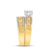 Image 4 : His Hers Diamond Cluster Matching Wedding Set 3/8 Cttw 10kt Yellow Gold