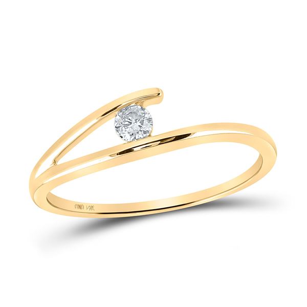 Diamond Solitaire Promise Ring 1/10 Cttw 14kt Yellow Gold