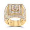 Image 1 : Mens Diamond Square Cluster Ring 3 Cttw 14kt Yellow Gold