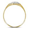 Image 2 : Mens Diamond Matte Cluster Ring .02 Cttw 14kt Yellow Gold
