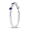 Image 3 : Blue Sapphire Dot Stackable Band Ring 1/5 Cttw 10kt White Gold