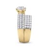 Image 2 : His Hers Diamond Cluster Matching Wedding Set 2-5/8 Cttw 14kt Yellow Gold