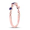 Image 3 : Blue Sapphire Dot Stackable Band Ring 1/5 Cttw 10kt Rose Gold