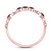 Image 4 : Blue Sapphire Dot Stackable Band Ring 1/5 Cttw 10kt Rose Gold